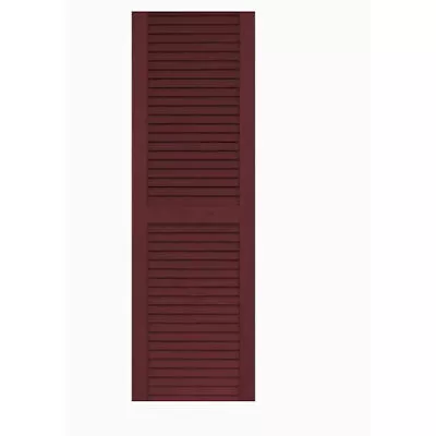 Vantage 14-in W X 51-in H Cranberry Louvered Vinyl Exterior Shutters Set Of 3 • $149.99