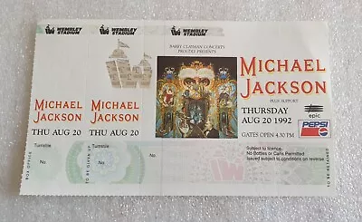 Michael Jackson - Unused Wembley Stadium Dangerous Concert Ticket 20.08.1992 Uk • £54.95