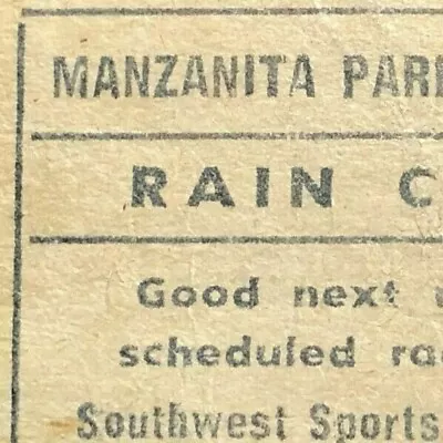 Vintage Race Racing Ticket USAC Midgets Manzanita Phoenix March 21 1964 • $9.99