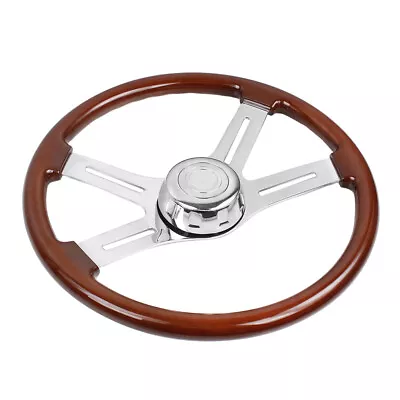 4 Spoke Steering Wheel 18  Wood For Freightliner Kenworth Peterbilt Volvo • $199.89