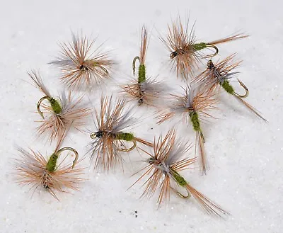 12 Flies Blue Winged Olive Dry Fly  Mustad Signature Fly Fishing Hooks • $8.99