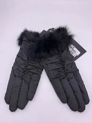 $68  Echo Touch   Black Gloves With Rabbit Fur Cuff Small. 8k • $29.21