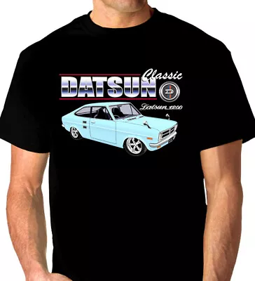 Datsun  1200  Coupe  Quality  Black  Tshirt ( 7 Car Colours)  Big Fit  • $38