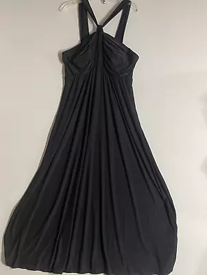 Soma Dress Women XL Black Maxi Knit Casual Halter Pullover Intimates Nightgown • $27.99