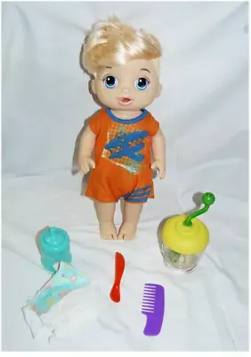 Baby Alive HASBRO SWEET SPOONFULS BABY Blonde Boy Doll RARE 2017 EUC • $56.95