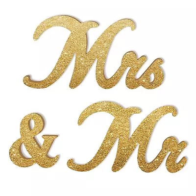 Mr And Mrs Tabletop Wedding Decoration - Wooden Freestanding Letters For Phot... • $21.61