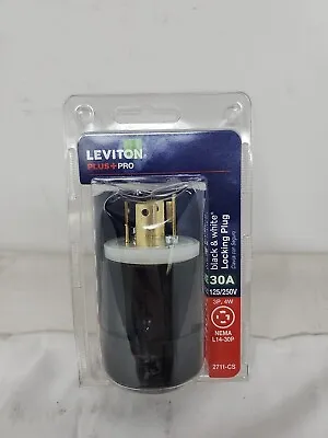 Leviton  R50-02711-0CS 30 Amp 125/250-Volt Locking Plug Black And White • $8.99