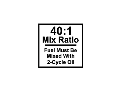 Mix Ratio Chart 40:1  2-Stroke 2-Cycle Oil Fuel Chainsaw GASOLINE STICKER DECAL • $1.40