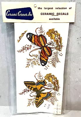 Vtg  3 Sheets Sealed Ceramic Butterfly Decals Cerami Corner Inc. Waterslide • $9.50