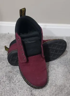 Doc Martens Women's 6 BELMONT Maroon Canvas Casual Shoe Great Condition • $30