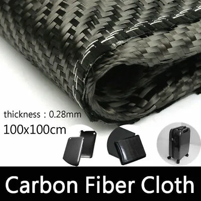 3K Real Carbon Fiber 200gsm Carbon Fibre Cloth Fabric 2/2 Twill Weave 100 X100cm • £26.23