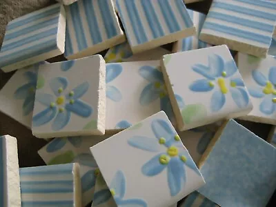 Mosaic Ceramic Tiles - Blue And White 50 1 X 1 X 1/4 • $11.95