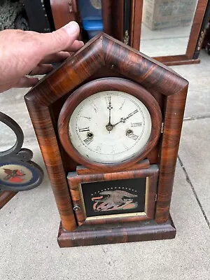 OLD ANTIQUE  Ansonia Mantel Shelf COTTAGE Clock 30 Hour • $75