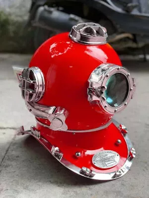 Antique Red Diving Helmet UK Navy Mark IV Morse Boston Deep Marine Divers Helmet • $281.09