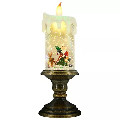 Snow Globe Lantern Scene Flameless Candle 26x10cm Battery Operated Table Decor • £11.99