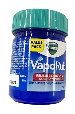 Vicks Vapo Rub Ointment 25ml Relieves 6 Cough & Cold Symptoms Travel Size • $5.95