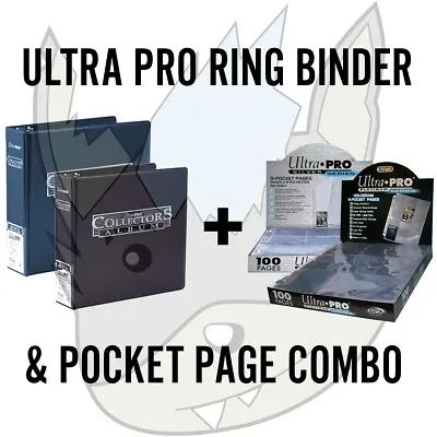 Ultra Pro D-ring Folder 3  Binder & 9 Pocket Trading Card Pages Combo! • £41.99