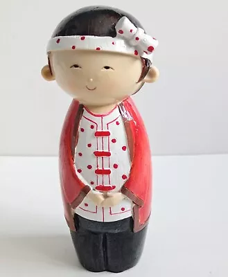Vintage Wooden Japanese Doll - Genuine Japanese Collectible -  17 Cm High  • £17.77