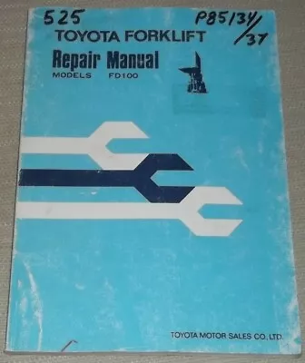 $69.99 • Buy Toyota Fd100 Forklift Lift Truck Shop Service Repair Manual Book