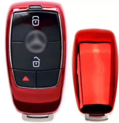 Chrome Red TPU Key Fob Case For Mercedes E S G A C CLA CLS GLB GLC GLE GLS-Class • $8.99