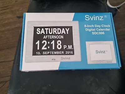 Svinz 8 Inch Day Clock Digitsl Calendar Sdc006 • £10