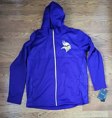 Minnesota Vikings Jacket Size XL Zip Purple Hooded NFL Football Fanatics MN NwT • $25.75