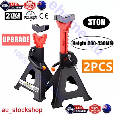 3T Car Adjustable Truck Jack Stand Ratchet Floor Lifting Hoist Heavy Duty Steel • $48.28