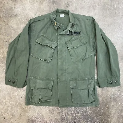 Vintage 1960s US Army Vietnam War Jungle Jacket OG 107 Rip Stop Small Short • $139.99