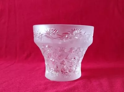 Lalique Glass Votive Tealight Holder Original Label Signed  • £40