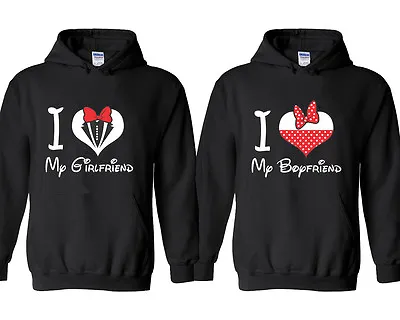 I Love My Girlfriend Boyfriend HEART Couple Hoodies Matching Hoodie Sweatshirt  • $66.24