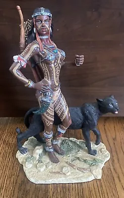 Veronese 2002 Figure Native American Indian Archer Warrior W/ Black Panther • $83.12