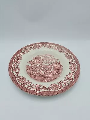 Myott Staffordshire  Country Life Pink  8 3/4 Inch Rimmed Soup Bowl • $9