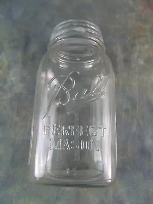 $18.95 • Buy Vintage Ball Quart Clear Glass Ribbed Freezer Jar With Zinc Ball Lid