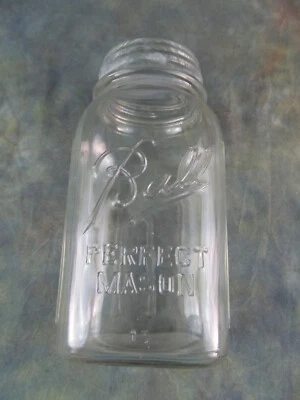 $16.11 • Buy Vintage Ball Quart Clear Glass Ribbed Freezer Jar With Zinc Ball Lid