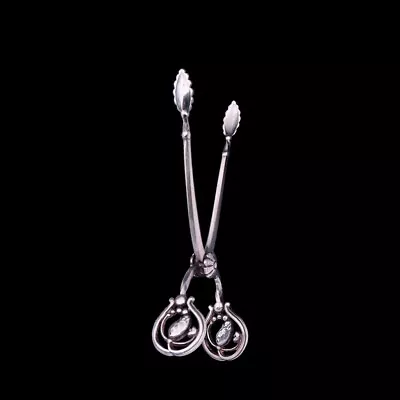 Georg Jensen. Silver Sugar Tongs 174 - Blossom / Magnolia. • $266