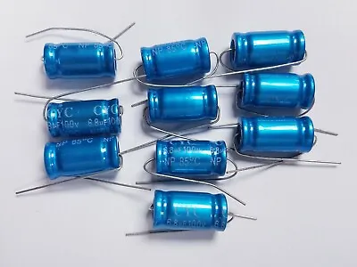 10 X 6.8uF 6.8mfd 100V 85 Degrees NP Audio Capacitor Axial USA Free Shipping • $9.99