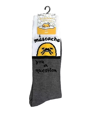 Mens Funny Mustache Theme Socks  I Mustache You A Question  Crew Size 10-13 NEW • $7.99