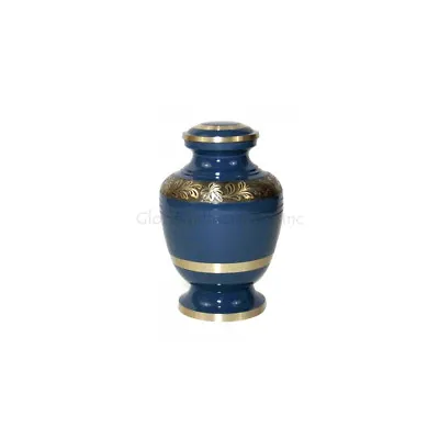 Blue Floral Leaf Band Cremation Keepsake Urn For Ashes  • £24.99