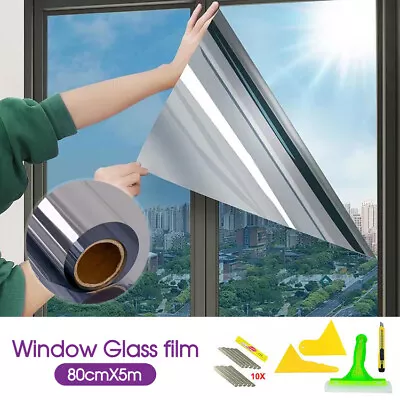 Home Tinting One Way House Window Tint Film Mirror Glass Block Heat/UV Control • $25.29