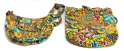 Vera Bradley Retired Provencal Yellow Matching Drawstring Bookbag & Handbag • $49.99