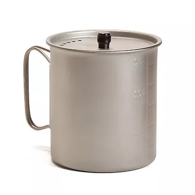 Vargo Titanium Ti-lite Mug 750T-401 9.7x10.4cm Silver Outdoor Gear With Lid Bag • $103.23