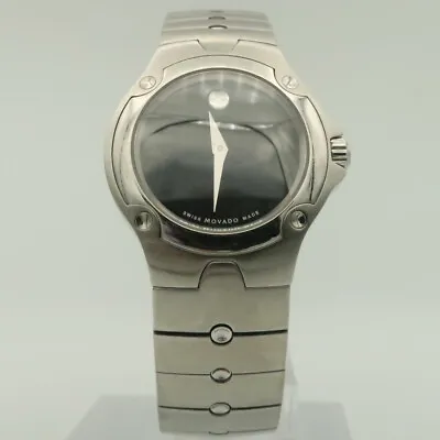 New Movado Se Sport Edition Mens Stainless Steel Black dial Watch Srp $1295 • $299.99