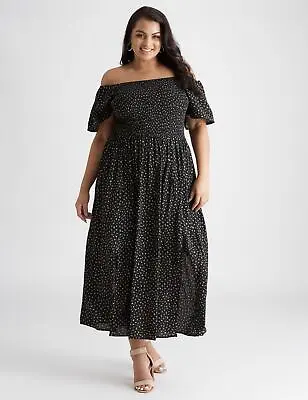 $21.55 • Buy Womens Beme Midi Length Shirred Front Dress - Plus Size | A-Line Clothing