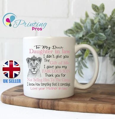 £8.49 • Buy Daughter In Law Mug Cup, Funny Birthday, Christmas, Secret Santa Gift, Novelty G
