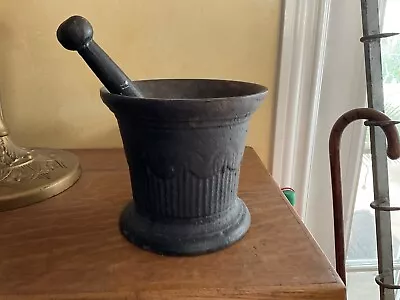 Vtg. Heavy Cast Iron Gold Mining~ Pharmacy/Apothecary Mortar & Pestle Original • $78