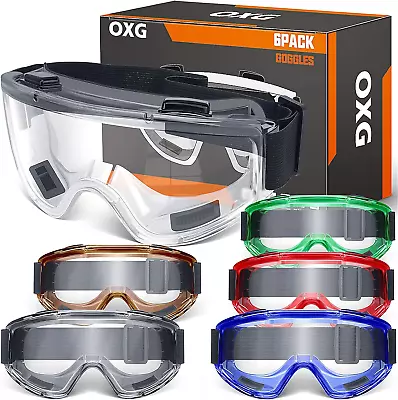 6 Pack Safety Goggles ANSI Z87.1 Glasses Anti-Fog Protective Safety Glasses Lab • $29.94