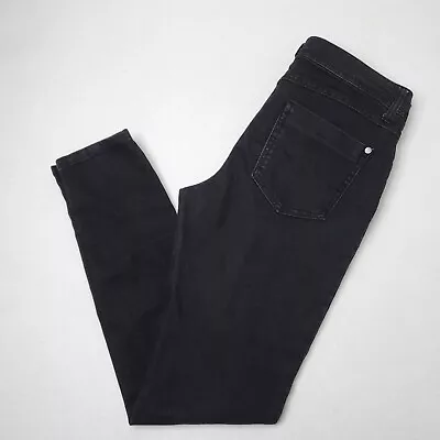 Elle Women's Size 8R Black Skinny Faded Wash Mid-Rise Stretch Flex Denim Jeans • $12.88