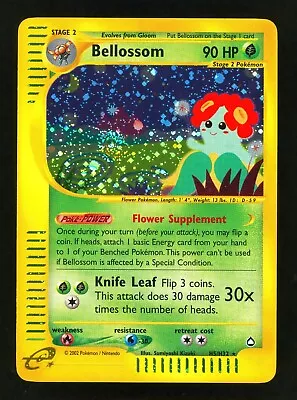 Pokemon BELLOSSOM Aquapolis HOLO RARE Card H3/H32 EReader PERFECT SWIRL WotC NM+ • $124.99