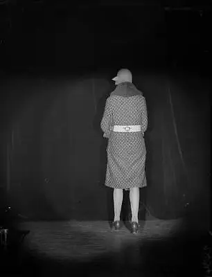 Woman Walking Away From Camera With Torch Lamp Around Her Waist 1930s Old Photo • £5.64