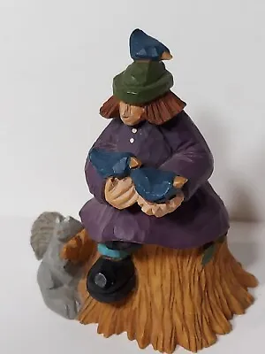 Williraye Studio Bird Lady On Tree Stump Birds Squirrel WW2731 No Box 3  • $7.95